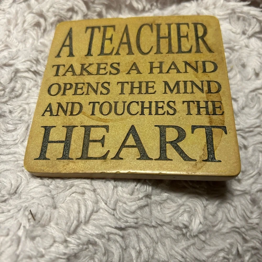 Inspirational Teacher Coaster‎ tan 4”